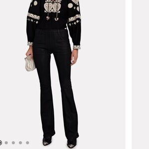 Frame Denim Black Flare Wide Leg Jeans